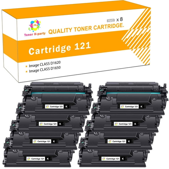 Toner H-Party Compatible Toner Cartridge 121 Replacement for Canon CRG-121 for Use with Canon Image CLASS D1620 D1650 Printer Ink (Black,8-Pack)