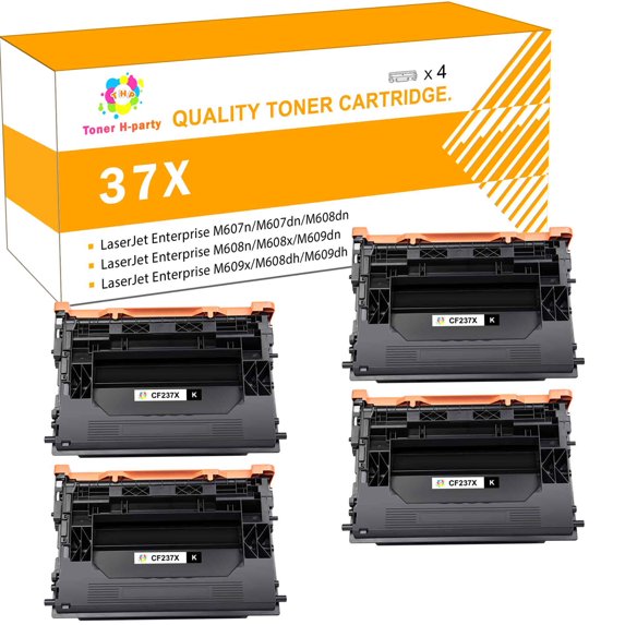 Colorich Compatible Toner Cartridge for HP CF237X 37X CF237A 37A for Use with LaserJet Enterprise M608dn M608n M608x M609dn M609x M632h M632fht M631z M633fh M631dn M631h M632z (Black,4-Pack)