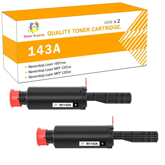 Toner H-Party Compatible Toner Cartridge Replacement for HP W1143A for Use with HP Neverstop Laser 1001nw 1201w 1202w Printer Ink (Black,2-Pack)