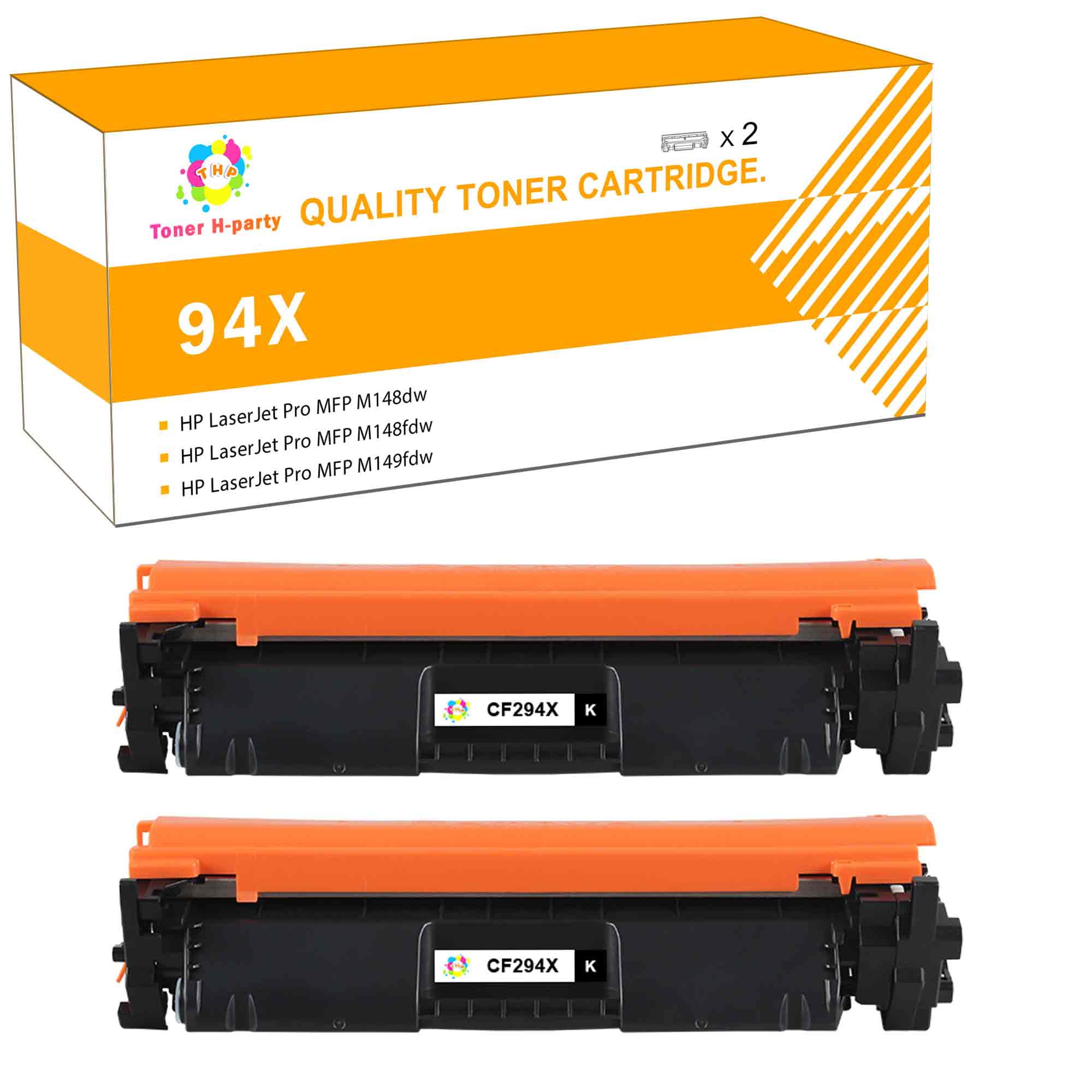 Toner H-Party Compatible Toner Cartridge for HP 94X CF294X LaserJet Pro MFP  M148dw, MFP M148fdw Printer Ink (Black, 2 Pack)