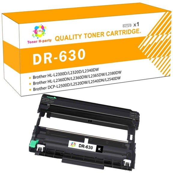 Toner H-Party DR630 Drum Unit Compatible for Brother DR630 DR-630 High Yield to use with HL-L2300D MFC-L2705DW HL-L2300D MFC-L2720DW HL-L2320D Printer (1 Pack,Back)