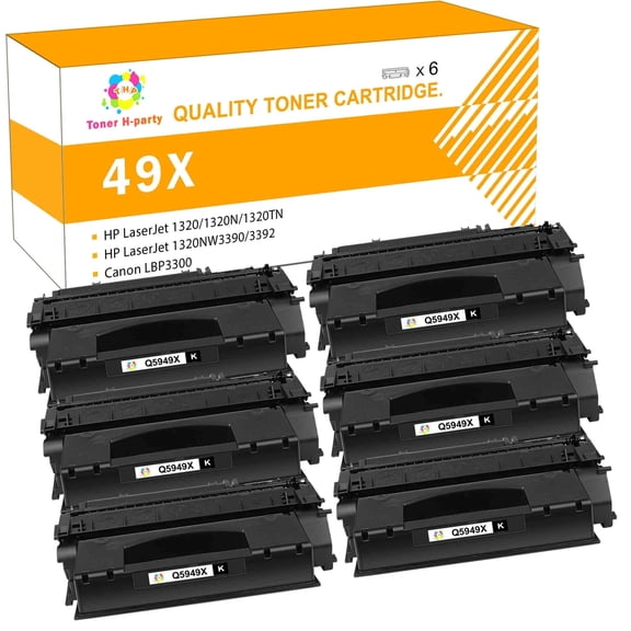 Compatible for HP Q5949X 49X Toner Cartridge for LaserJet 1320 1320N 1320TN 1320NW 3390 3392 Printer (Black6 Pack7000 Pages)