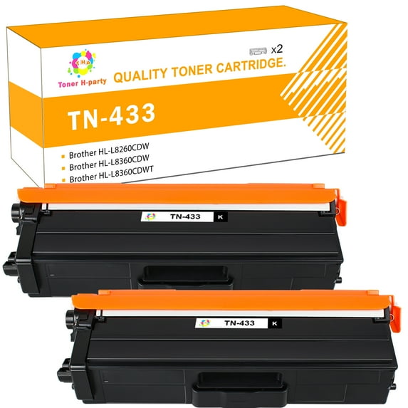 Toner H-Party TN433 TN-433 Black High Yield toner cartridge TN433BK - Compatible Replacement for Brother TN433 TN436 Compatible with HL-L8260CDW HL-L8360CDW MFC-L8610CDW MFC-L8900CDW (2 Pack, Black)