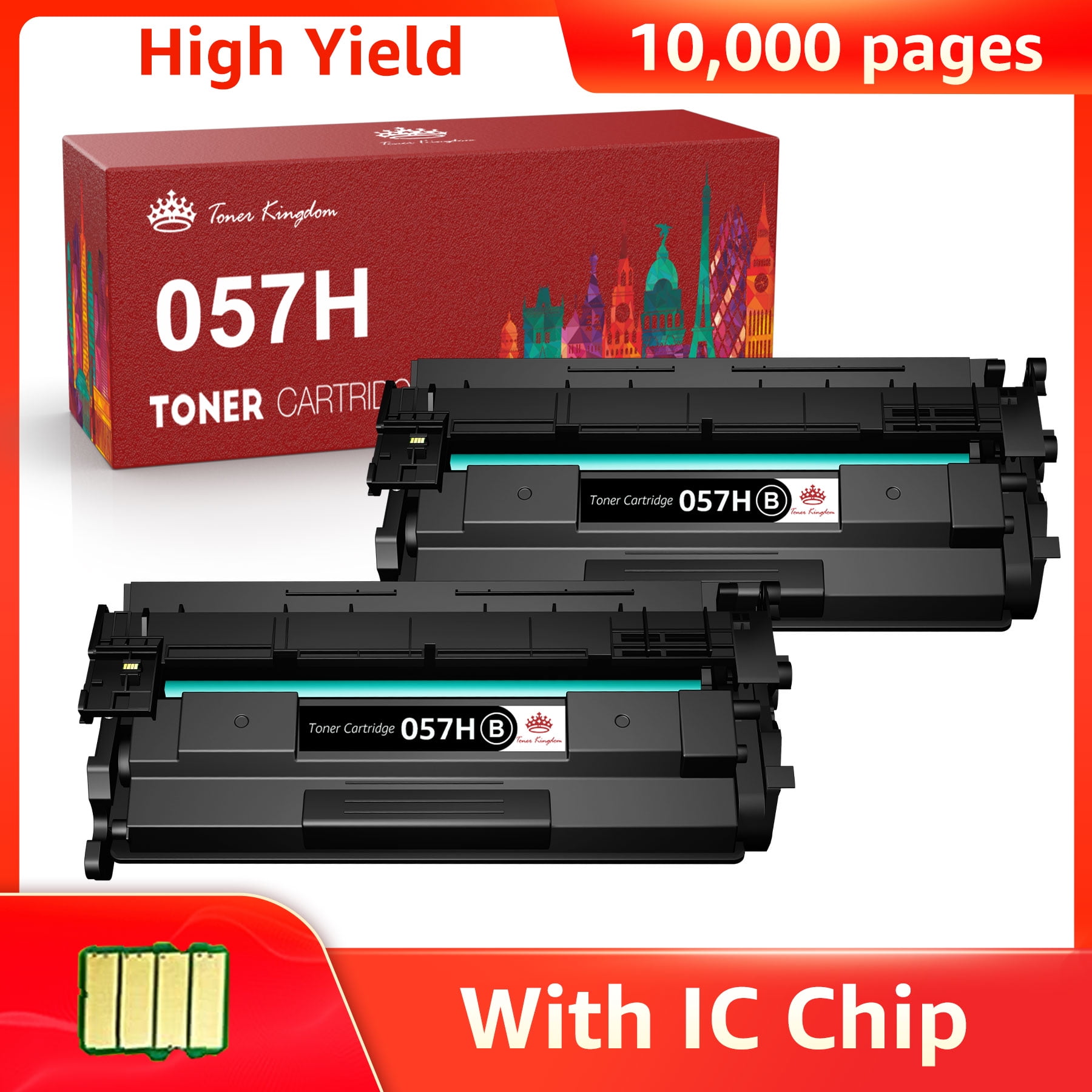 057 CRG 057 Toner Cartridge Toner Kingdom 057 057H Compatible Toner with  Chip for Canon 057H Work with imageCLASS LBP226dw LBP236dw LBP237dw MF455dw 