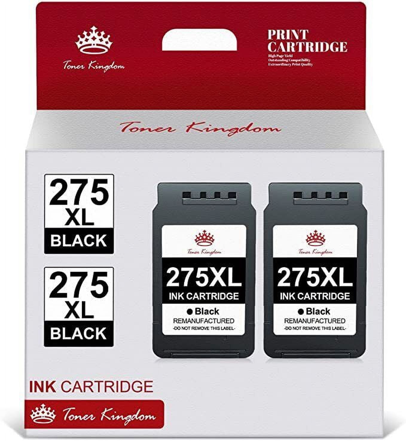 Toner Kingdom PG 275 XL Ink Cartridges Replacement for Canon Ink 275 for Canon  Printers PIXMA TS3520 TS3522 TS3500 TR4720 TR4722 TR4700(2 Black) 