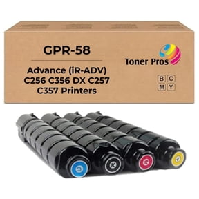 Toner Pros Toner compatible for GPR-58 (GPR-58K, GPR-58C, GPR-58M, GPR-58Y) Canon ImageRunner Advance (iR-ADV) C256 C356 DX C257 C357 Printers (4 Color Pack) Black 23K Colors 18K Pages