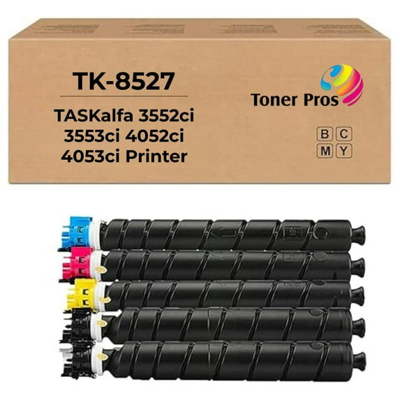 Toner Pros Replacement TK-8527 Toner Cartridge - Compatible for Kyocera TASKalfa 3552ci 3553ci 4052ci 4053ci Color Printers, 4-Color Pack KCMY - Yield 30,000 Black & 20,000 Colors Pages