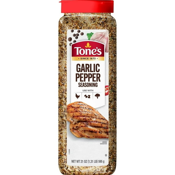 Tones Garlic Pepper Seasoning Blend 21 Ounce Shaker
