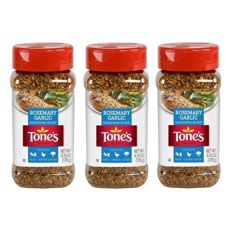 Tones Rosemary Garlic Seasoning, NO MSG 6.25oz Bottle (Pack of 3)