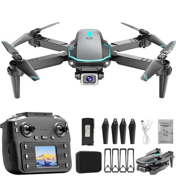 Tong Li DR1916 Foldable 4-Axis Aerial Drone, Dual HD Cameras with Screen Remote Controller, For Hobbyists Aged 8-12, Black Version