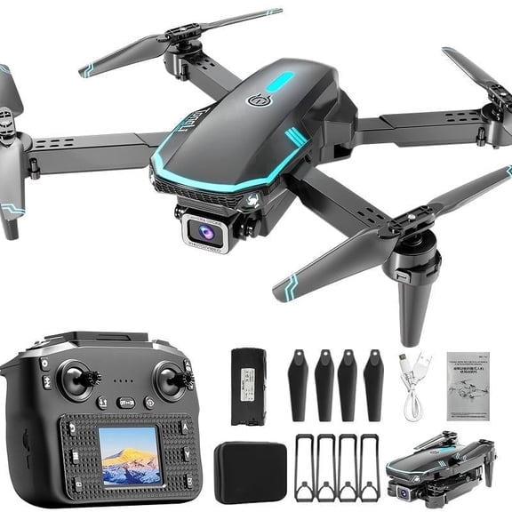 TongLi DR1916 Foldable Drone, Screen Controller, Single Camera, Shockproof 3D Flip Beginner Quadcopter Gift for Kids 8+ Black