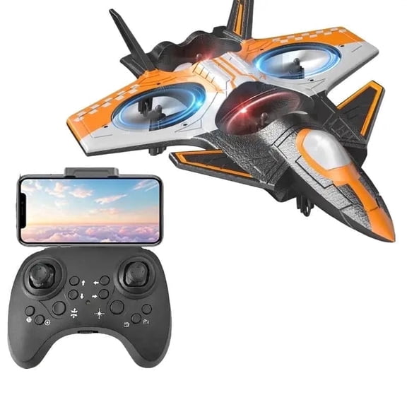 TongLi Orange EPP RC Fighter Plane, Gyro Stabilized Crashproof Fixed-Wing Stunt Aircraft Photography Toy for Boys