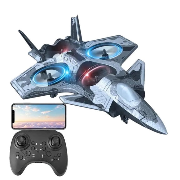 TongLi Kids RC Plane Fighter Jet, Fixed-Wing Aerial Photography Crash Resistant EPP Foam Beginner Aircraft Drone Toy Ages 8-12, Holiday Gift for Christmas, Halloween & Thanksgiving, Camo Blue