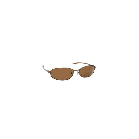 Tonga Rectangle Polarized Sunglasses - Shiny Brown - Amber Lens