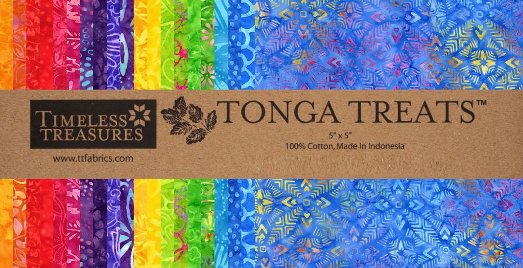 Tonga Treats Mini Happy Timeless Treasures Hand-Dyed Batiks 5" Squares Bundle Quilter's Cotton Fabric Precuts (TREAT-MINI42-HAPPY) M207.63