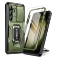 thumbnail image 1 of Tongate Shockproof Rugged Kickstand Cover for Samsung Galaxy S24, Green, 1 of 8