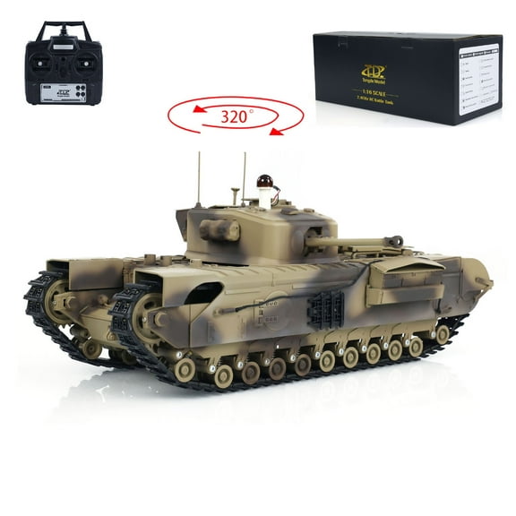 Tongde 1/16 RTR RC Tank Churchill Mk.VII Metal Tracks Infrared Battle Model Toys
