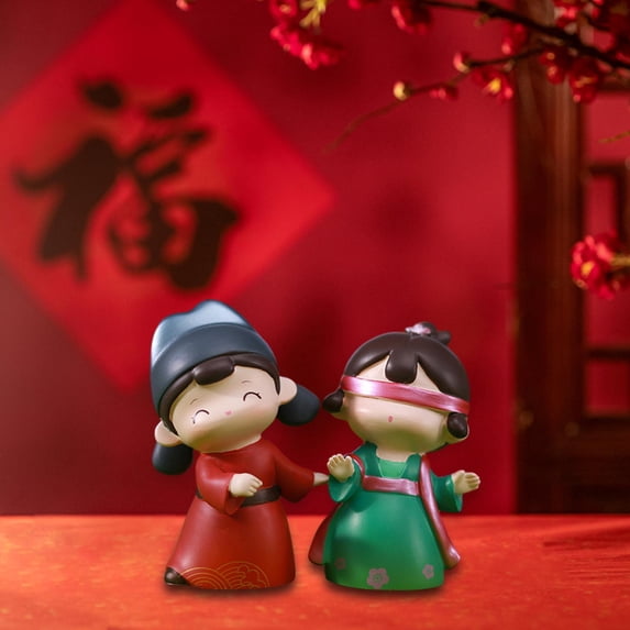 Tongina 1 Pair Traditional Sculptures for Young Couples Lovers Miniature Art Collection Fun Anniversary Gift for Birthday Gifts Versatile B