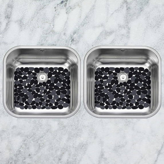 Tongina 2 Pieces Pebble Sink Mat PVC Sink Mat Sink Saddle Protector, Dish Drying Mat Sink Protector Mat for Dishes, Restroom Bathroom