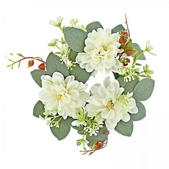 Tongina 2x Candle Rings Wreaths Small Artificial Wreaths Candle Holder Decorative Rings for Taper Candles Candle Garland for Home Winter