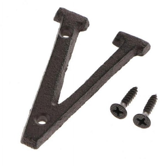 Tongina 2xCast Iron Creative DIY Door Plate Letter Label Sign Wall Decor Home Decor V 2 Pcs