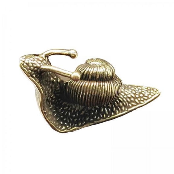 Tongina 2xPure Brass Snail Figurines Miniature Sculpture Small Snail Statue