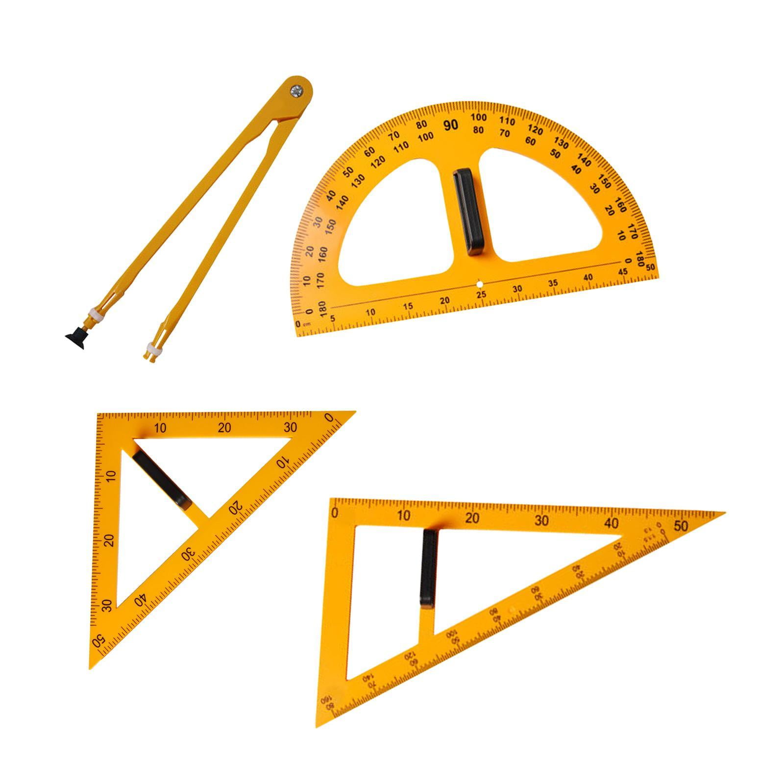 Tongina 4 Pieces Large Mathematics Teaching Ruler,Drawing Math Geometry ...