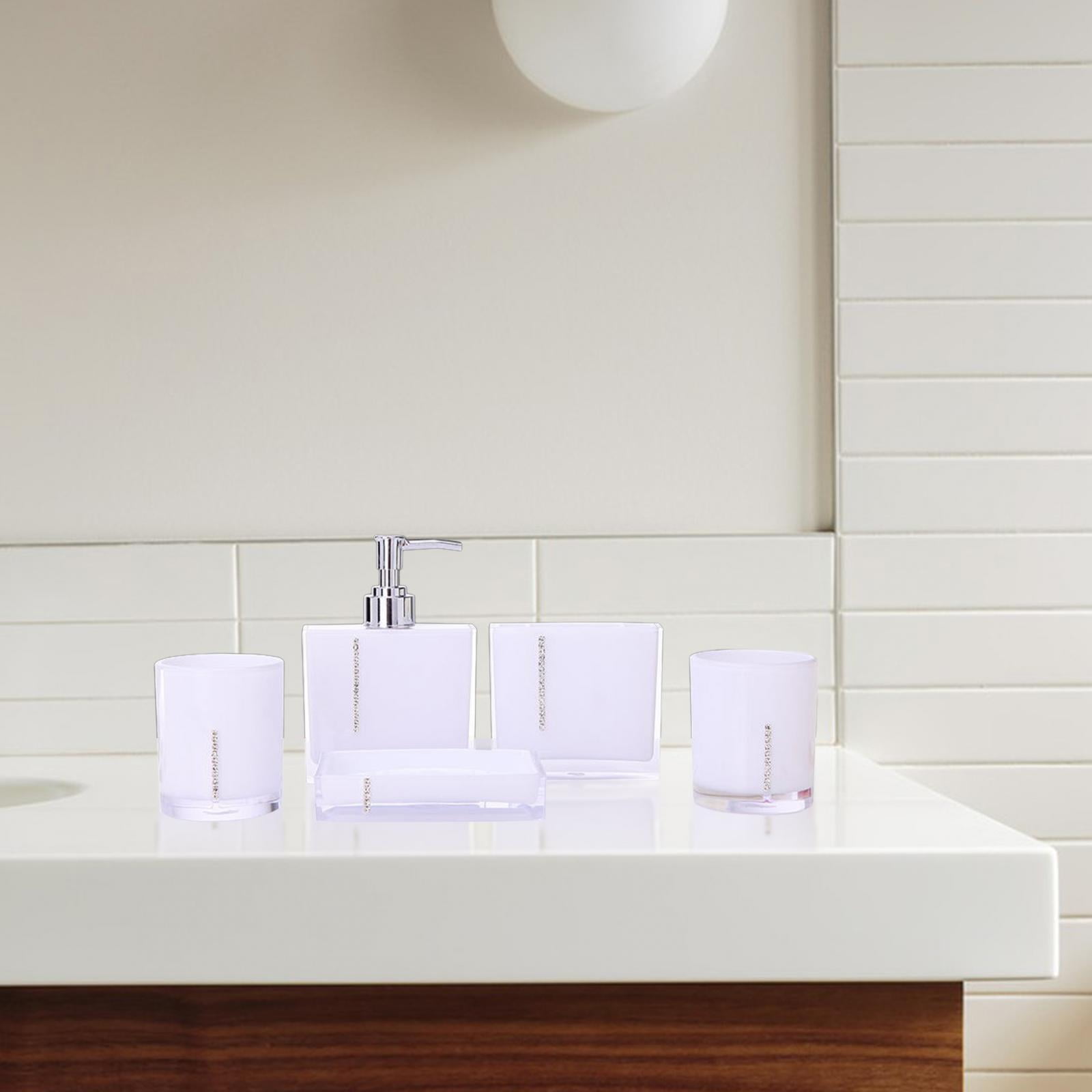 Tongina 5 Pieces Bath Accessory Toothbrush Holder Elegant Toilet ...