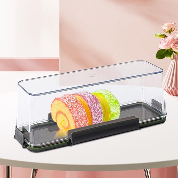 Tongina Cake Box Loaf Bread Box Rectangular Fresh Keeping Box Multifunction Clear Gift Dessert Box for Catering Birthday Home Parties 31x11x10.6cm