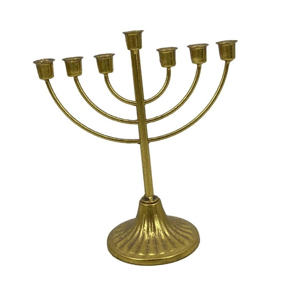 Tongina Candlestick Jewish Holder Hanukkah Decoration Menorah Wide Sturdy Base Jewish Candle Holder for Shelf Desk Mantel Living Room 7 Branch