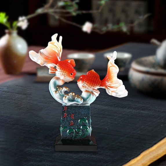 Tongina Carp Lucky Ornament ,Carp Decoration ,Creative Feng Shui Sculpture, Fortune Lucky Figurine for Shop Home Decoration A
