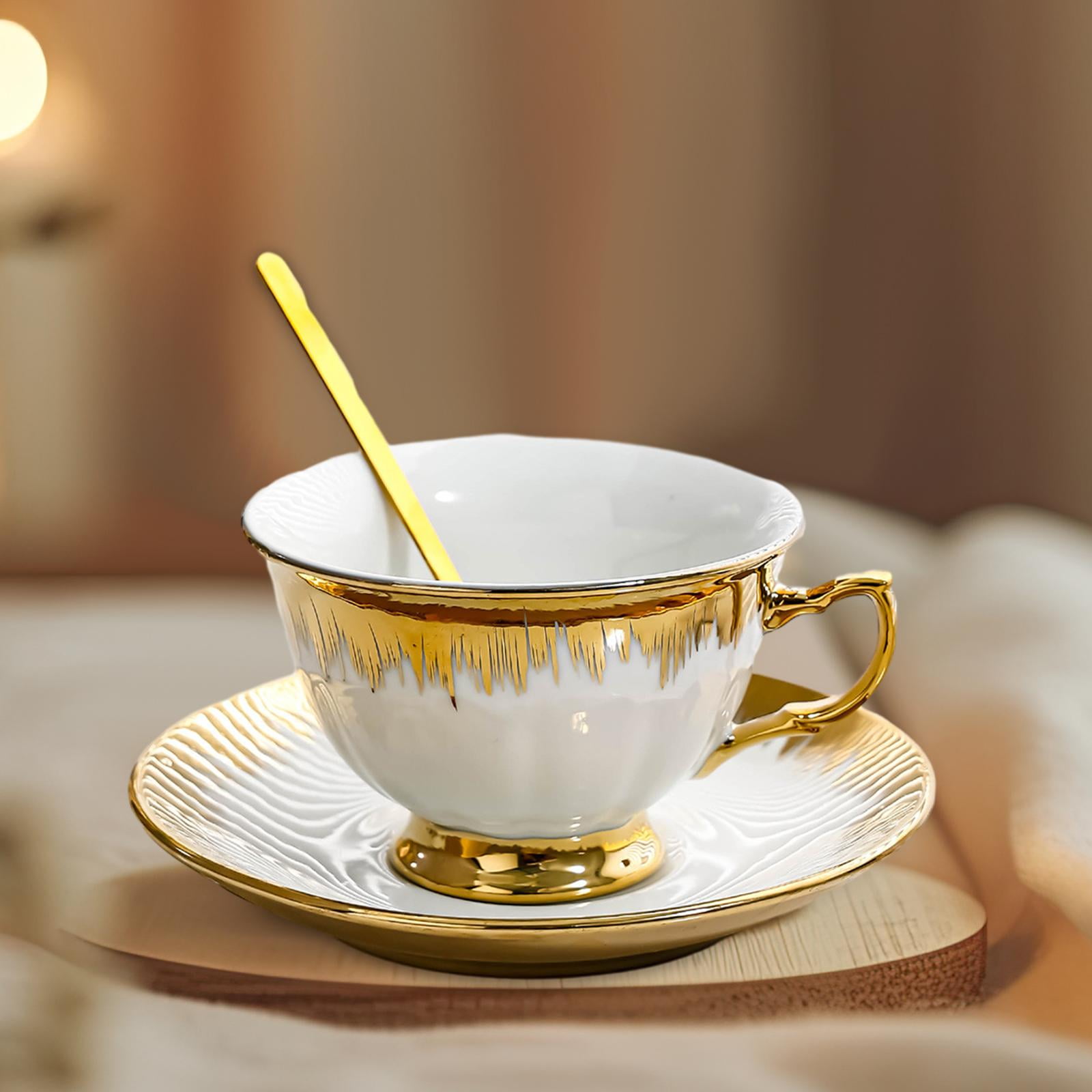 Tongina Ceramic Coffee Cup and Saucer Cappuccino Mug Styling Glossy ...