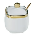 thumbnail image 1 of Tongina Ceramic Sugar Bowl Container with Lid and Spoon Spice Seasoning Box Ceramic Condiment Pot Condiment Jar for Counter White, 1 of 6