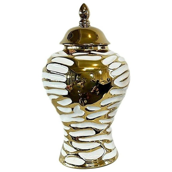 Tongina Ceramic Vase Storage Ginger Jar with Lid Collectible Versatile Temple Jar Handicraft for Centerpiece Table Decoration Stylish 17x31cm