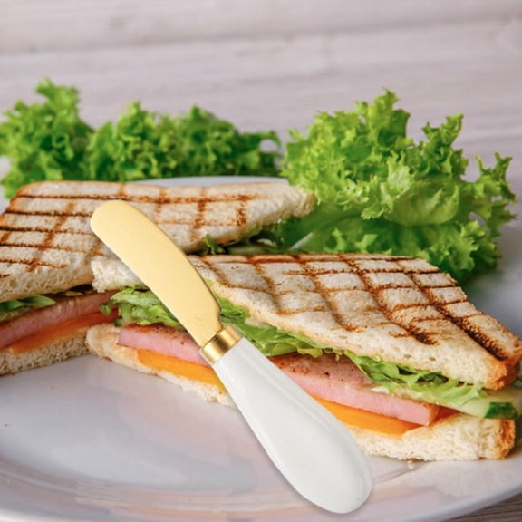 Tongina Cheese Butter Cheese Spreader Home Kitchen Gadget Porcelain Handle Sandwich Bread Toast Spreader for Cream Pastry Gold