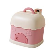 Tongina Child Money Bank Money Saving Box Large Storage Portable Easy Access with Two Saving Slots Treasure Keeper for Children's Room Pink