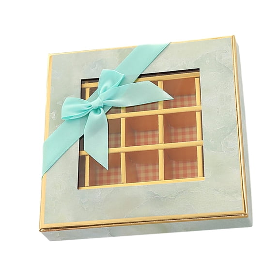 Tongina Chocolate Box Empty 9 Grids Gift Box Multipurpose Valentines Cookie Boxes Candy Box for Girlfriend Boyfriend Wedding Birthday Green