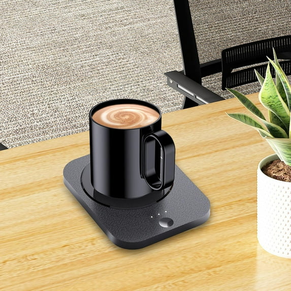 Tongina Coffee Warmer and Mug Set Beverage Cup Warmer Warming & Heating Electric Beverage Warmer Tea Warmer and Cup for Office Travel Black