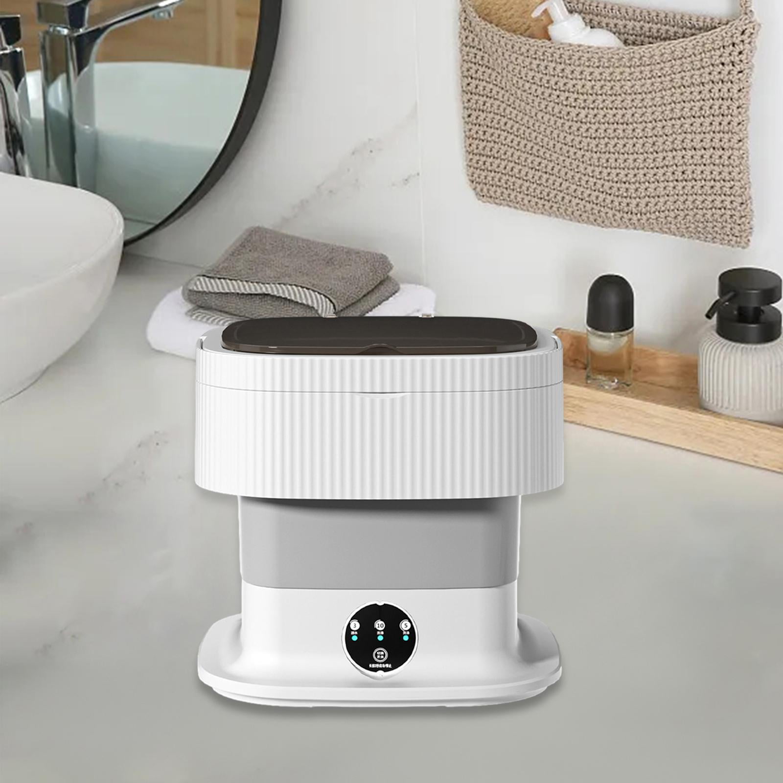 Tongina Comapct Mini Washing Saver 3 Gears Practical Socks Towel Small Clothes Washing Machine Baby Clothes Washing for Hotel Personal RV 60W Gray