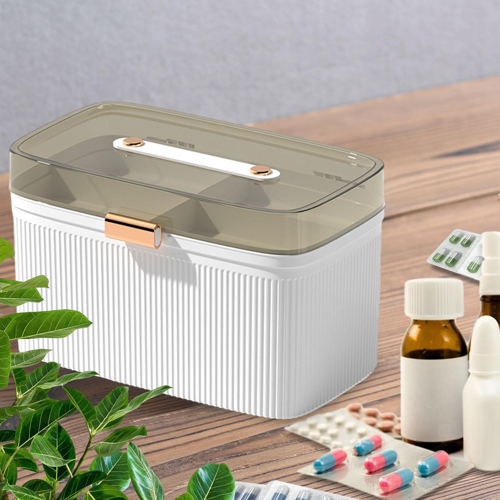 Tongina Craft Organizer Storage Box Craft Tool Box 2 Tier Household First Aid Box for Living Room Home Office Supplies Nail Art Craft L