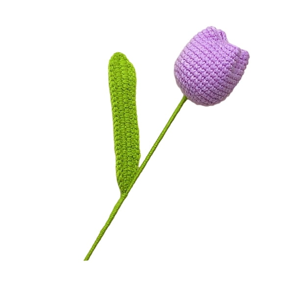 Tongina Crochet Flower Finished Handmade Flower Flower Decoration Artificial Flower for Table Centerpieces Valentine Desk Decorations Violet