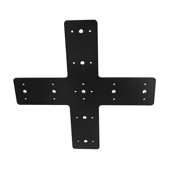 Tongina Cross Mending Plate Post to Beam Connector Metal, Easy Installation, Black Heavy Duty for Pergola Furniture