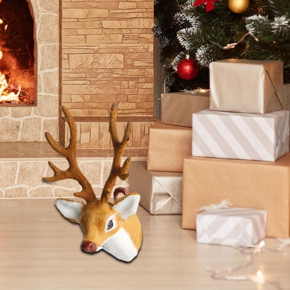 Tongina Deer Ornament, Home Decoration, Cute Creative Ideal Gift Animal Decoration Christmas Decor for Desktop Living Room Office Car 7cmx7.5cmx13cm