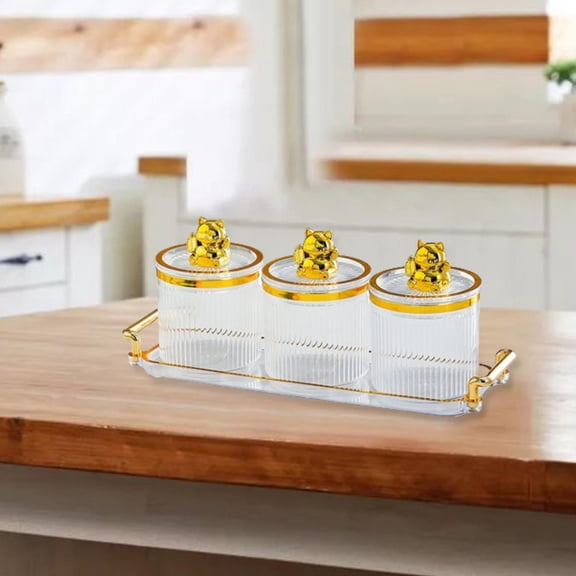 Tongina Dried Fruit Plate, Divided Serving Platter with Tray, Multipurpose Nuts Plate, for Dining Room Wedding Holiday Dried Fruit clear