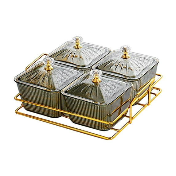 Tongina Dried Fruit Tray Divided Snack Serving Bowls Dried Fruit Plate Divided Serving Platter for Candy Snacks Appetizer Fruits Nuts dark green