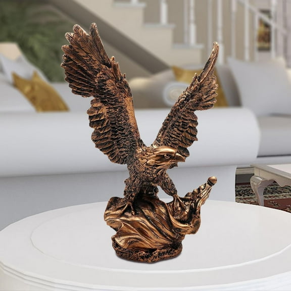 Tongina Eagle Figurine Sculpture Table Decoration Feng Shui Crafts 9x4.3x11.4inch Collectible Handmade for Yoga Studios Lightweight