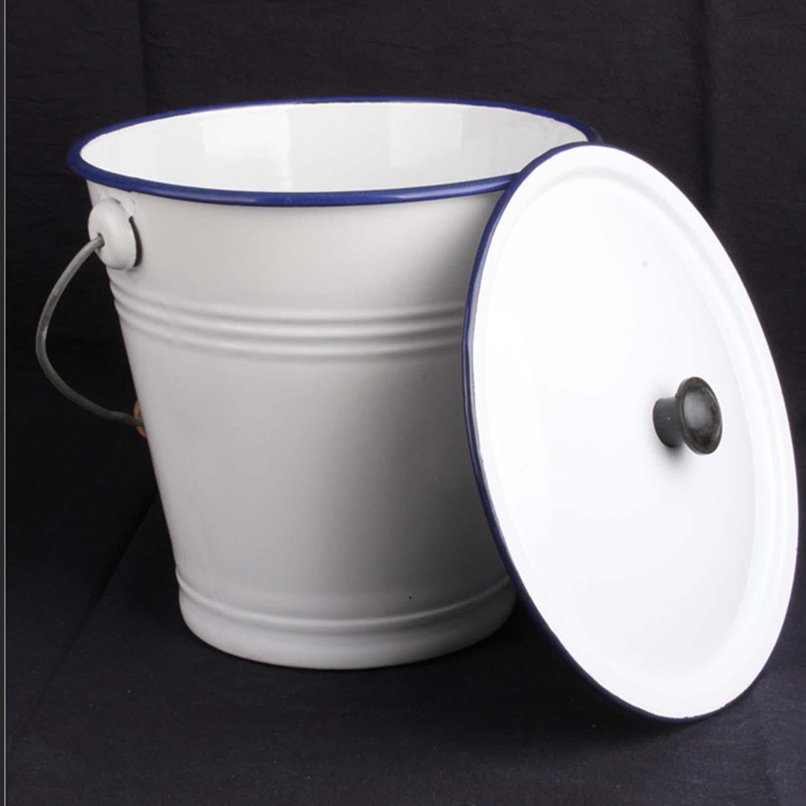 Tongina Enamel Bucket Enamelware Bucket Vintage Bucket Utensil Pail