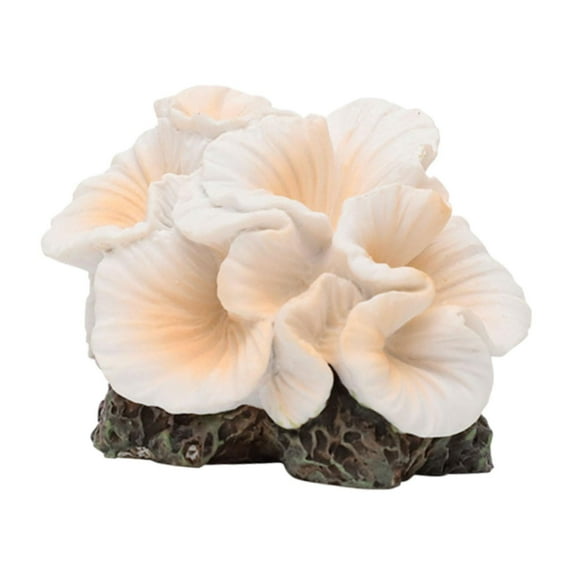 Tongina Fake Coral Plant Aquarium Decorations Tank Ornament Decor Artificial Colorful Coral Decoration Accessories for Tank White and Orange