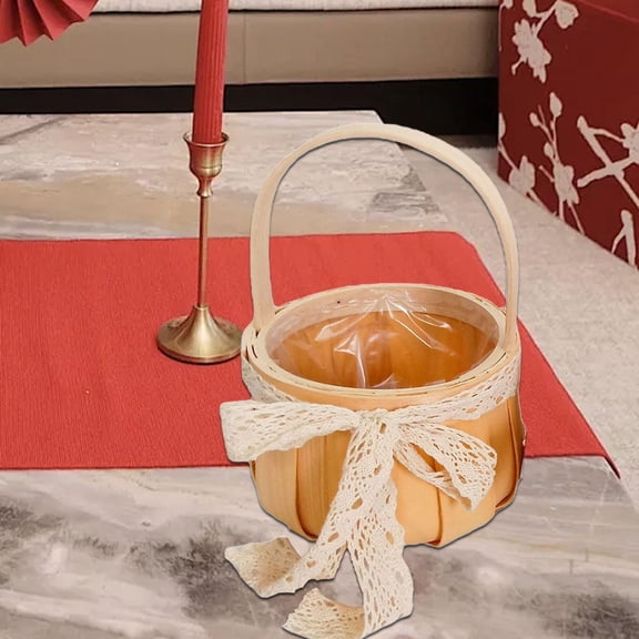 Tongina Flower Basket Storage Basket with Handle Decorative Portable Flower Girl Basket Fruit Basket for Holiday, Fall Decor, Kitchen