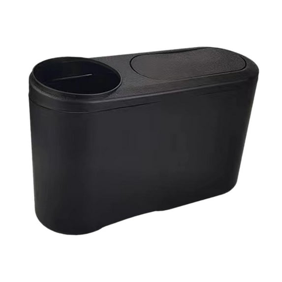 Tongina Generic Car Trash Can Vehicle Trash Bin Leakproof Small with Lid Car Storage Box Car Accessory for Interior Garbage Container With Cup Holder